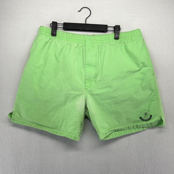 Vintage Ocean Pacific Shorts Men's XL Green Made In USA Elastic Waist Surf 90s - Picture 1 of 16